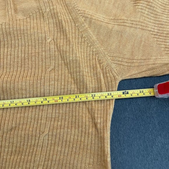 Bugatchi Uomo Men's 100% Merino Wool Yellow V Neck LS Sweater, Size L - Picture 5 of 6